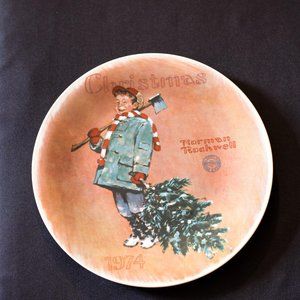 Rockwell Norman Fine Collectible China "Scotty Gets His Tree"